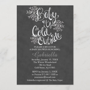 Baby It's Cold Outside Baby Boy Shower Invitation