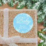 Baby It's Cold Outside Baby Boy Shower Snowflakes Classic Round Sticker<br><div class="desc">This design is in our Baby It's Cold Outside baby shower theme, perfect for a baby boy shower during the winter or Christmas season! Additional colour schemes and versions of this design are available in our shop, as well as coordinating items. Contact us if you need this design applied to...</div>