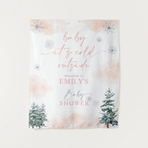 Baby It's Cold Outside Baby shower Backdrop Tapestry