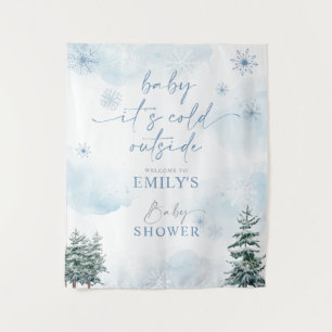 Baby It's Cold Outside Baby shower Backdrop Tapestry