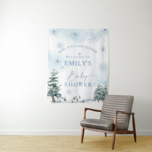 Baby It's Cold Outside Baby Shower Backdrop Tapestry