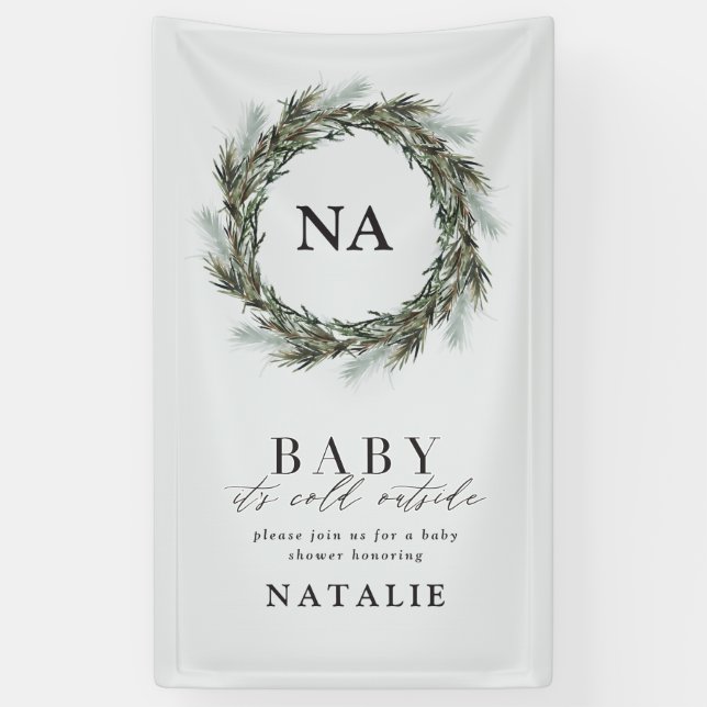 Baby its cold outside baby shower banner (Vertical)