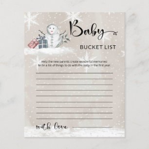 Baby it's cold outside baby shower bucket list