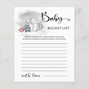 Baby it's cold outside baby shower bucket list