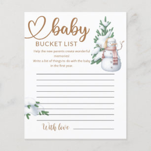 Baby its Cold Outside Baby Shower Bucket List