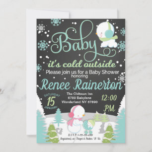 Baby It's Cold Outside Baby Shower Chalkboard Invitation