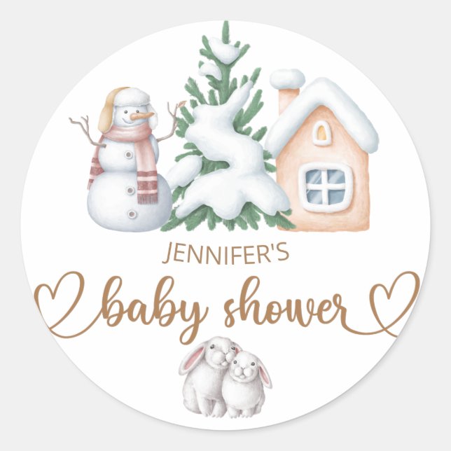 Baby it's cold outside baby shower classic round sticker (Front)