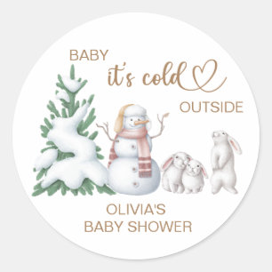 Baby its cold outside. Baby Shower. Classic Round Sticker