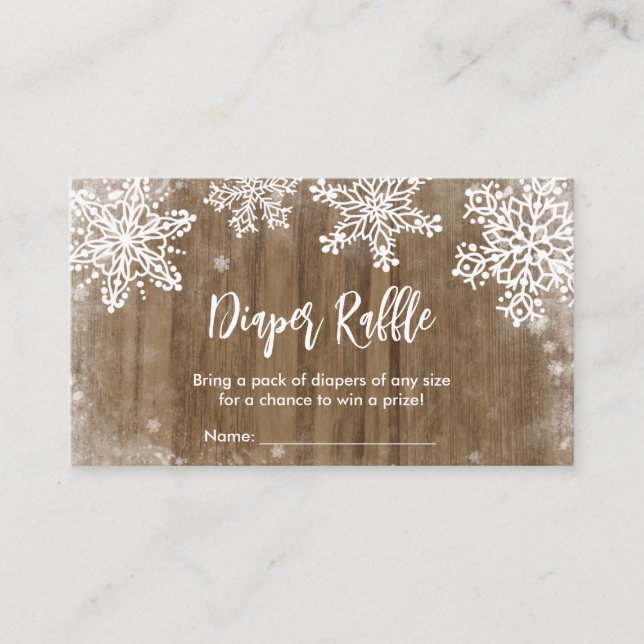 Baby it's cold Outside Baby Shower Diaper Raffle Business Card (Front)