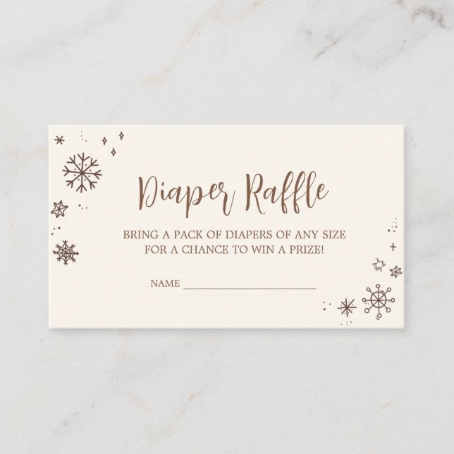 Baby It's Cold Outside Baby Shower Diaper Raffle Enclosure Card (Front)