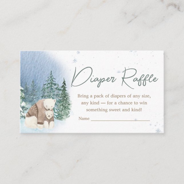 Baby It's Cold Outside Baby Shower Diaper Raffle Enclosure Card (Front)