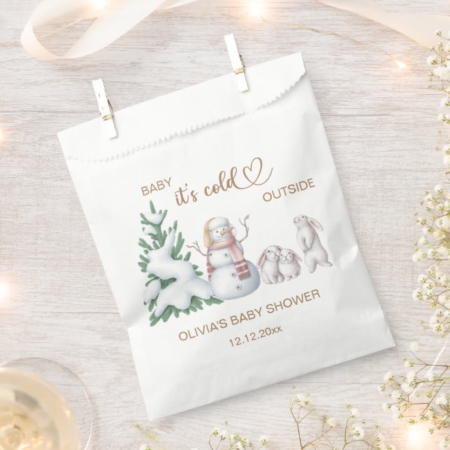 Baby its cold outside. Baby Shower Favour Bags (Clipped)