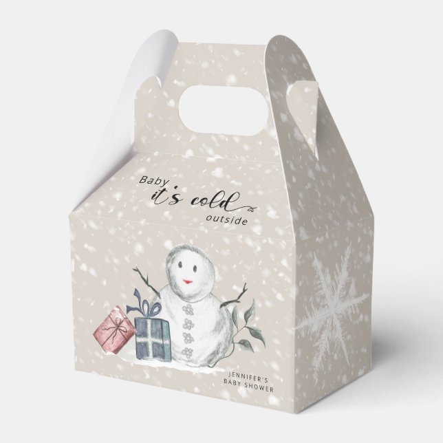 Baby its cold outside baby shower favour box (Front Side)
