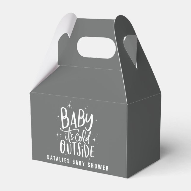 Baby its cold outside baby shower favour box (Front Side)