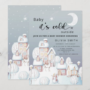 Baby it's cold outside baby shower information invitation