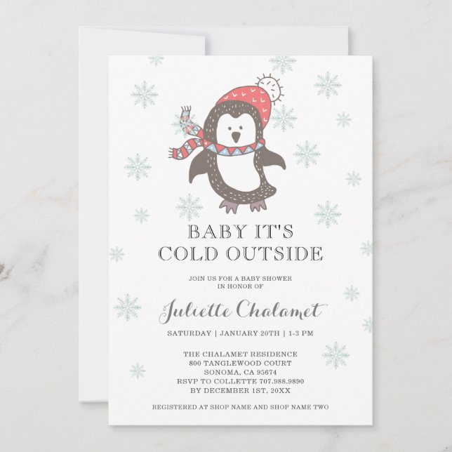 Baby It's Cold Outside Baby Shower Invitation (Front)