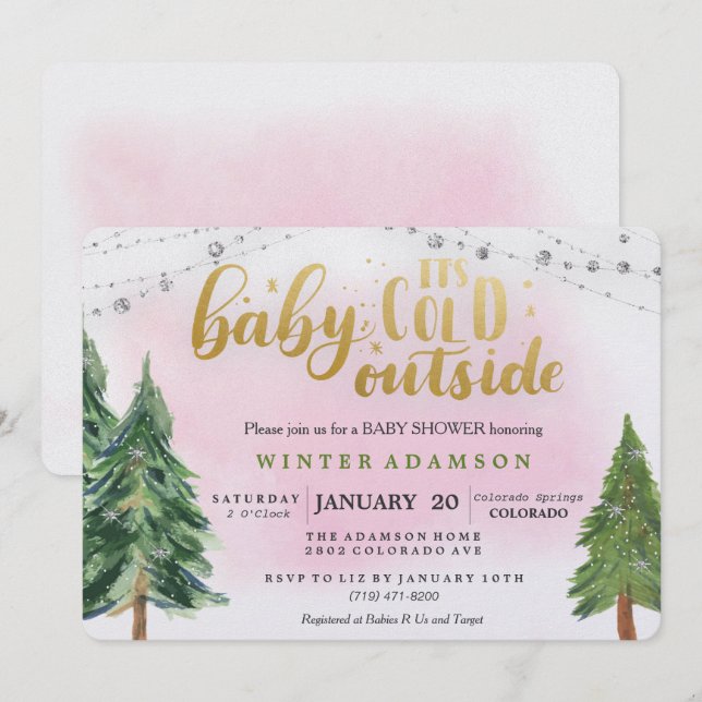 Baby Its Cold Outside Baby Shower Invitation (Front/Back)