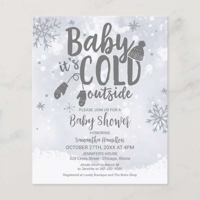 Baby It's Cold Outside Baby Shower Invitation (Front)