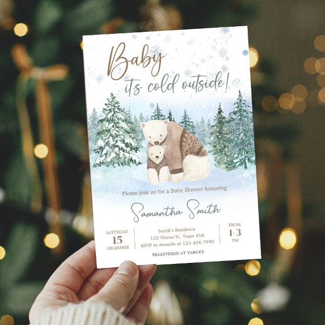 Baby It's Cold Outside Baby Shower Invitation (Winter Baby Shower Invitation )