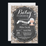 Baby its Cold Outside Baby Shower Invitation<br><div class="desc">Baby its Cold Outside Rustic Winter Baby Shower invitation. White Snowflake. Rustic Wood Chalkboard Background. Country Vintage Retro Barn. Boy or Girl Baby Shower Invitation. Winter Holiday Baby Shower Invite. For further customisation,  please click the "Customise it" button and use our design tool to modify this template.</div>
