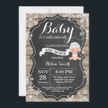 Baby its Cold Outside Baby Shower Invitation<br><div class="desc">Baby its Cold Outside Rustic Winter Baby Shower invitation. White Snowflake. Rustic Wood Chalkboard Background. Country Vintage Retro Barn. Boy or Girl Baby Shower Invitation. Winter Holiday Baby Shower Invite. For further customisation,  please click the "Customise it" button and use our design tool to modify this template.</div>