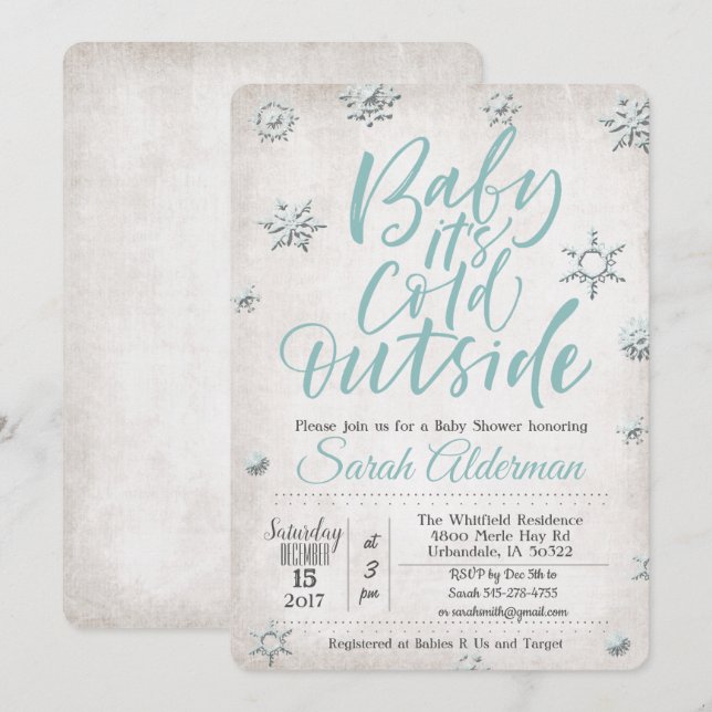Baby its Cold Outside Baby Shower Invitation (Front/Back)