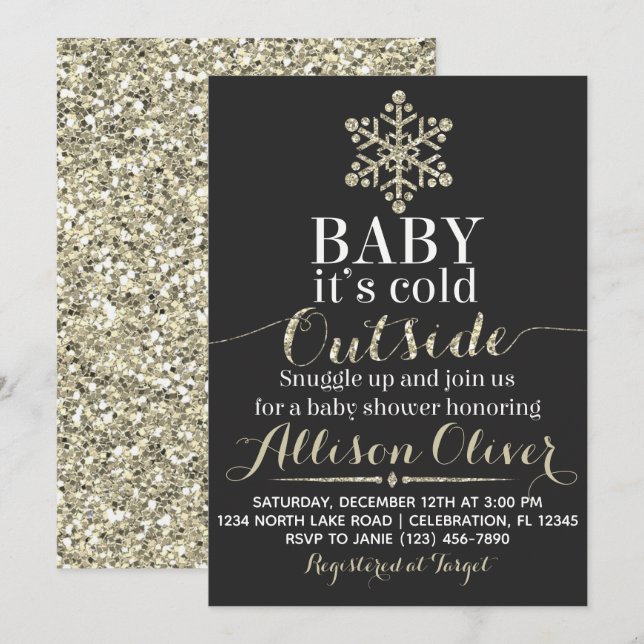 Baby It's Cold Outside Baby Shower Invitation (Front/Back)