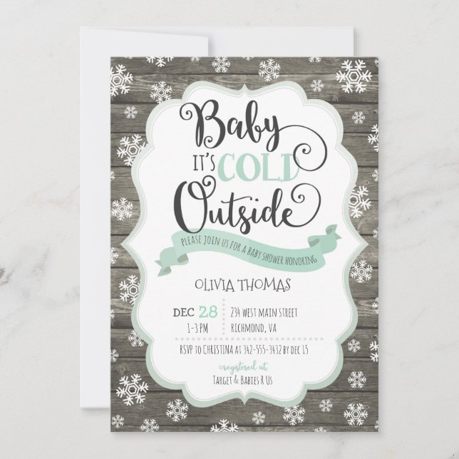 Baby it's Cold Outside Baby Shower Invitation (Front)