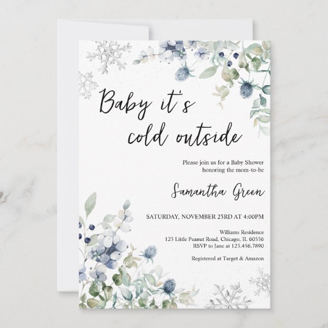 Baby It's Cold Outside Baby Shower Invitation (Front)