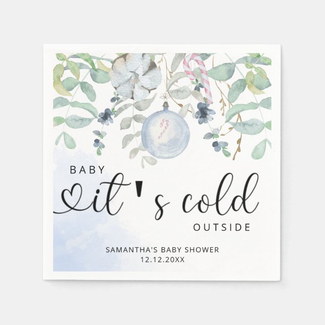Baby it's cold outside baby shower invitation napkin (Front)