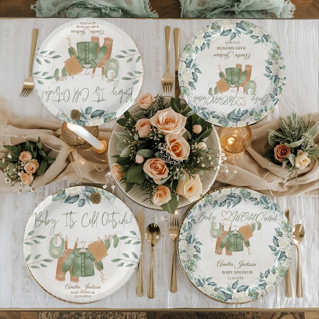 Baby It's Cold Outside Baby Shower Invitation  Paper Plate (Creator Uploaded)