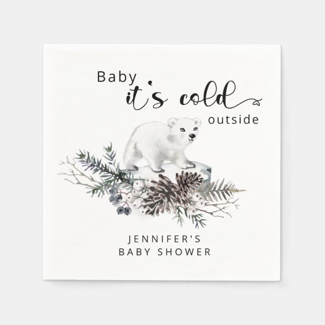 Baby its cold outside baby shower napkin (Front)