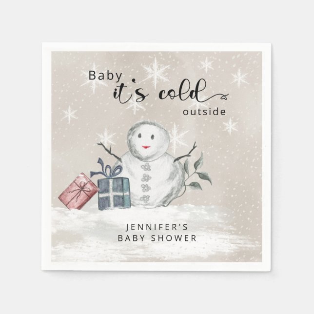 Baby its cold outside baby shower  napkin (Front)