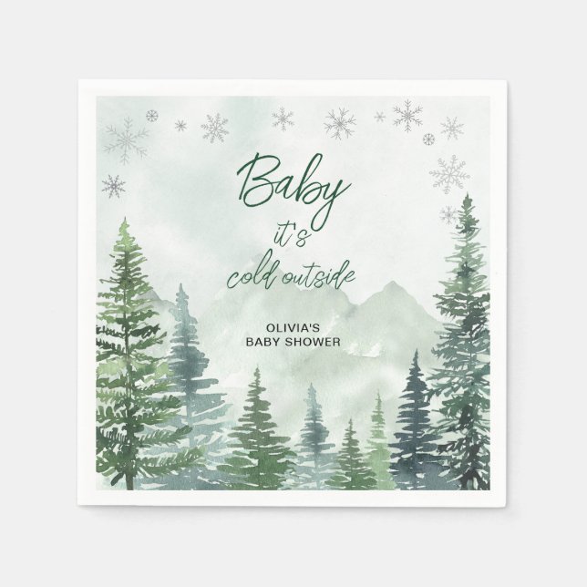 Baby it's Cold Outside Baby Shower Napkin (Front)