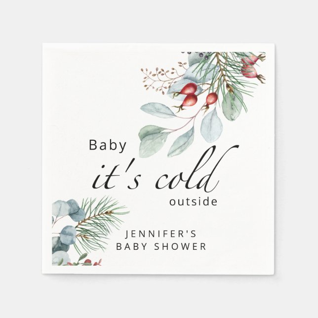 Baby its cold outside baby shower napkins (Front)