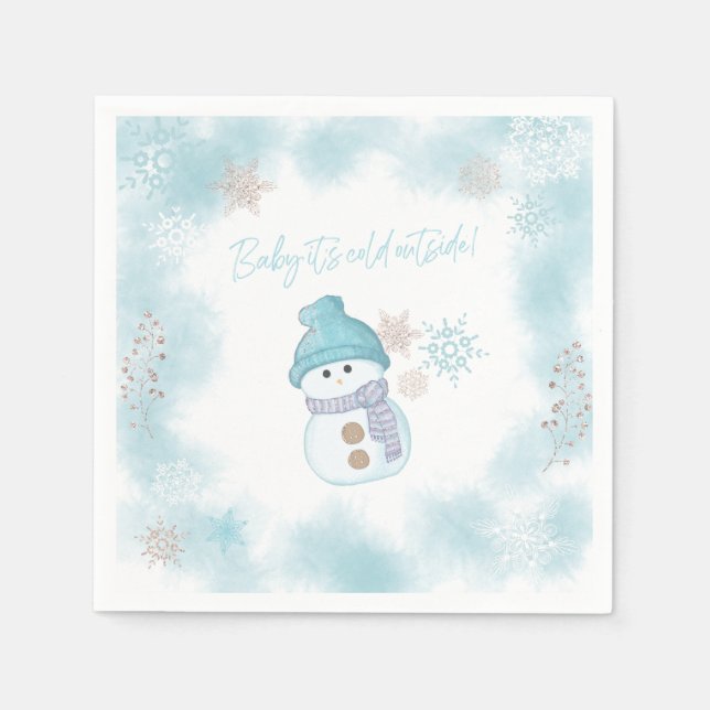 Baby It's Cold Outside Baby Shower Paper Napkin (Front)