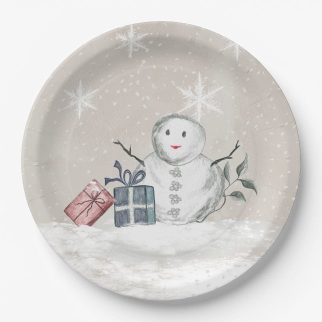 Baby its cold outside baby shower paper plate (Front)