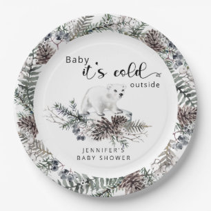 Baby its cold outside baby shower paper plate