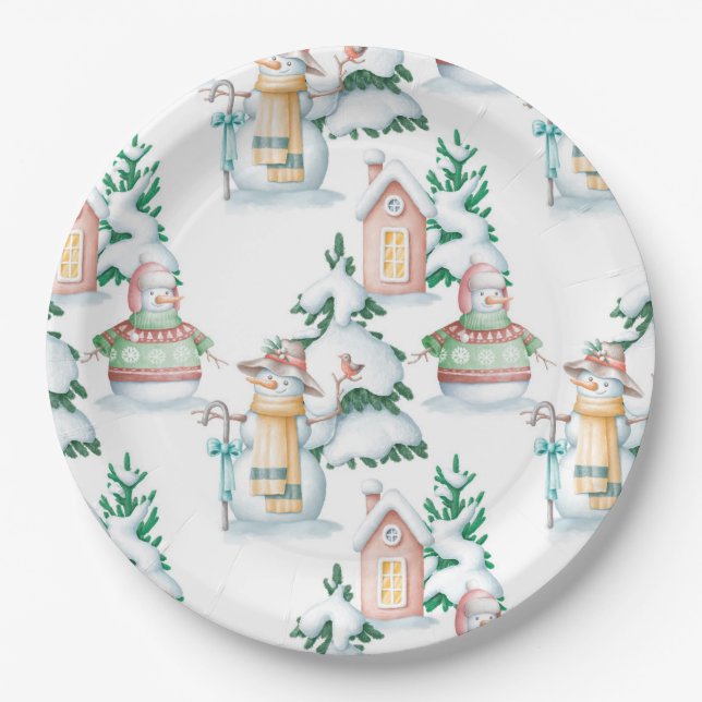 Baby its cold outside baby shower paper plates (Front)