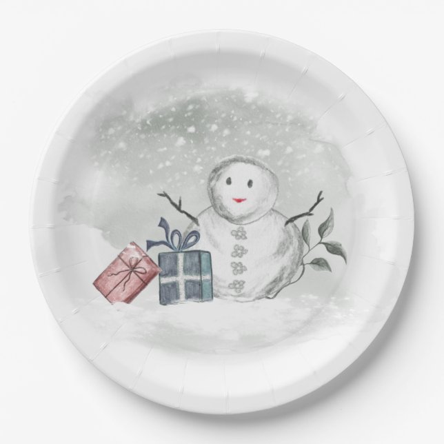 Baby its cold outside baby shower paper plates (Front)