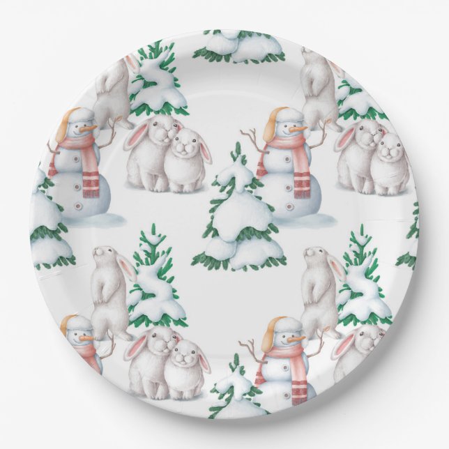 Baby its cold outside baby shower paper plates (Front)