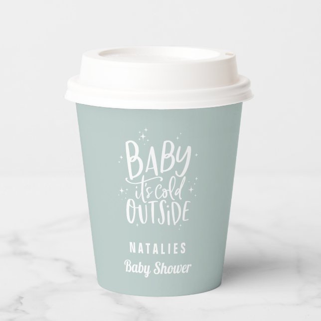 Baby it's cold outside baby shower party  paper cups (Front)