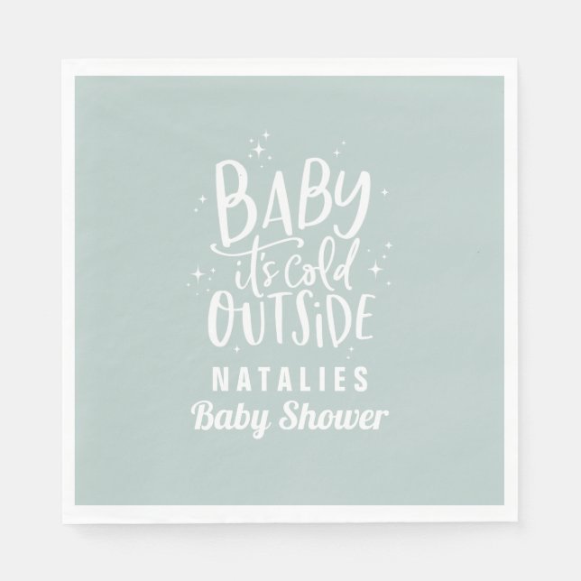Baby it's cold outside baby shower party square  napkin (Front)