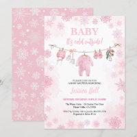 Baby It's Cold Outside Baby Shower Pink Girl Winte