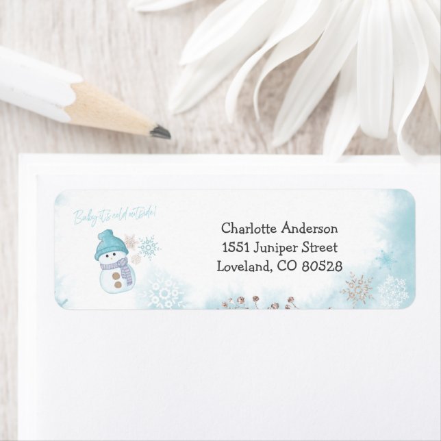 Baby It's Cold Outside Baby Shower Return Address (Insitu)