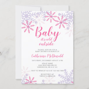 Baby It's Cold Outside Baby Shower Snowflakes Invitation