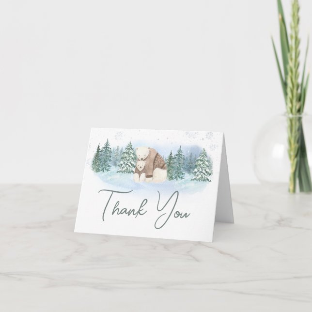Baby It's Cold Outside Baby Shower Thank You Card (Front)