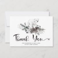 Baby its cold outside baby shower thank you card