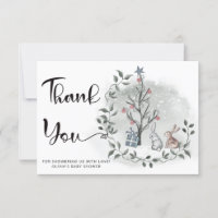 Baby its cold outside baby shower thank you card