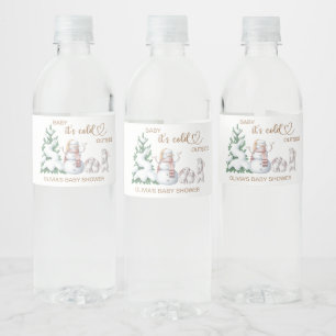 Baby its cold outside. Baby Shower  Water Bottle Label